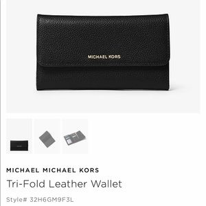 Michael Kors Trifold Wallet Black